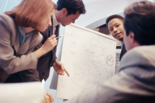 Two businesspeople meeting