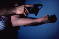 person injecting drugs