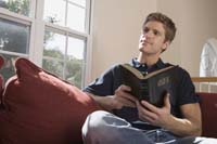 a person reading the bible