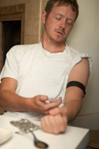 a person taking drugs