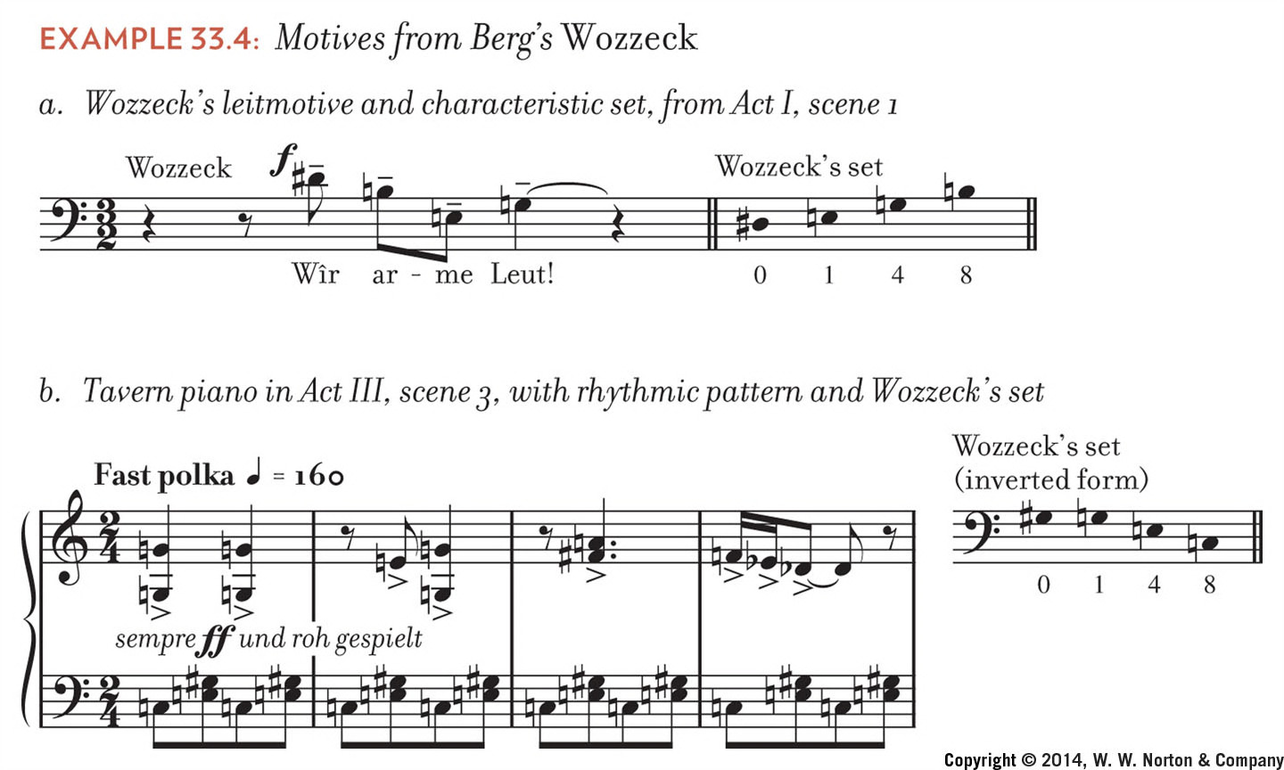 Berg, Wozzeck — Leitmotifs and rhythmic pattern from Act III