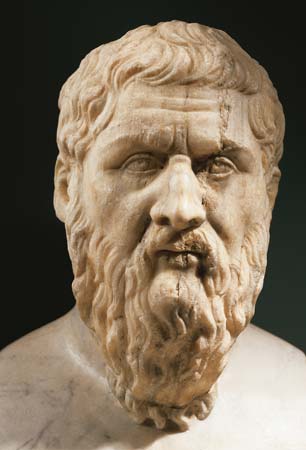 Plato, marble portrait bust