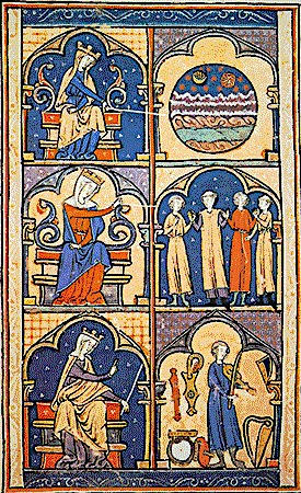 Medieval illumination: musica mundana, humana et instrumentalis