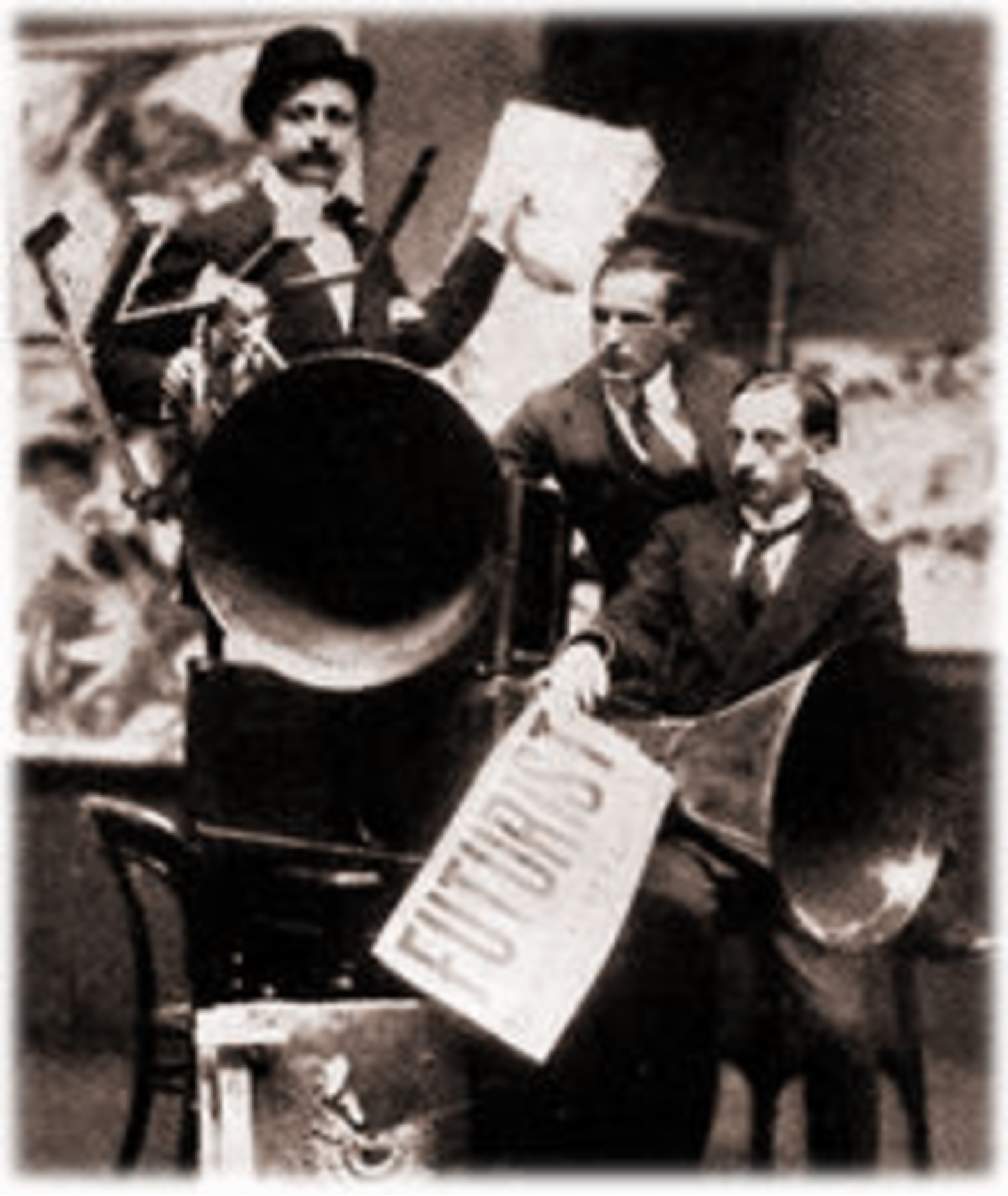 Russolo, Marinetti, and Piatti with the intonarumori (1914)
