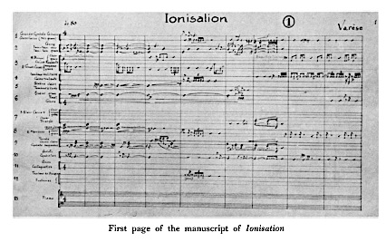 First page of Varèse&rsquo;s Ionisation manuscript