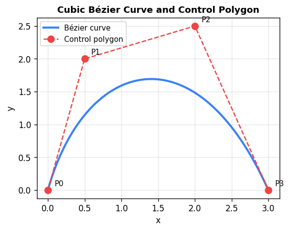 Cubic Bézier Curve and Control Polygon
