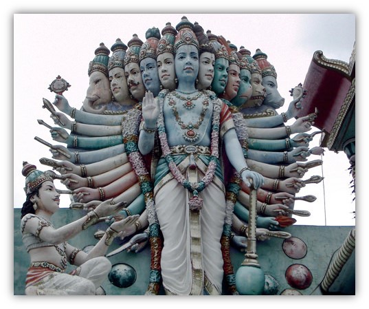 Statue of Krishna as Vishnu in his Vishwarupa